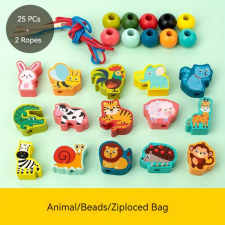  Fa gyöngyfűző oktatójáték - Állatok kreatív és készségfejlesztő