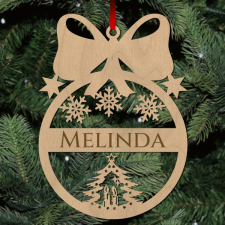  Fa karácsonyfadísz - Egyedi neves - fenyő gyertyákkal karácsonyfadísz