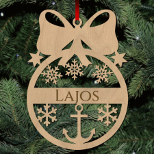  Fa karácsonyfadísz - Egyedi neves - Hajós karácsonyfadísz