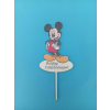  Fa Mickey egér tortabeszúró,tortadísz Boldog születésnapot felírattal 8,5 cm