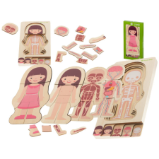Fa oktató puzzle - a test felépítése (lány) puzzle, kirakós