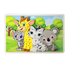Fa puzzle állatkák 8 darabos puzzle, kirakós