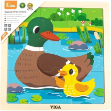 Fa puzzle kiskacsák, 9 darabos puzzle, kirakós