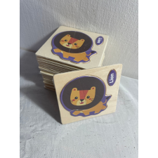  Fa puzzle - oroszlán domború  (11x11x1 cm) kreatív és készségfejlesztő