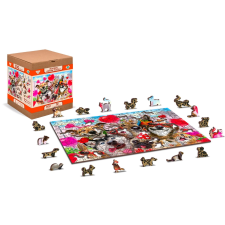 Fa Puzzle Party Idő 2 az 1-ben 75 Darabos Öko Barát puzzle, kirakós