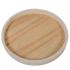  Fa tálca kerek peremes fehér-natúr D30cm