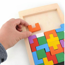  Fa Tetris Stílusú Kirakó Játék, Természetes Faanyagból Gyerekeknek és Felnőtteknek kreatív és készségfejlesztő