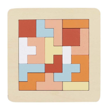  Fa tetrisz játék (négyszög, szürke-narancs) fajáték