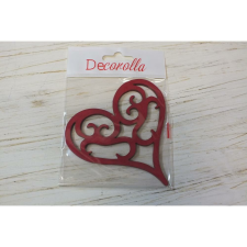  Fa vintage szív meggypiros 10cm dekorációs kellék