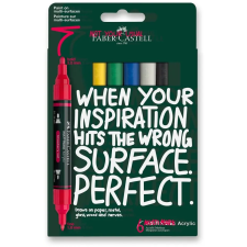 Faber-Castell akril, 1-3 mm, Basic, 6 színű toll
