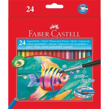 Faber-Castell Akvarell ceruza készlet, hatszögletű, ecsettel, FABER-CASTELL, 24 különböző szín színes ceruza