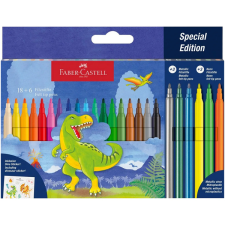 Faber-Castell : Dinoszauruszos filctoll készlet 18+6db-os csomag filctoll, marker