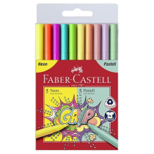 Faber-Castell Filctoll FABER-CASTELL Grip 10 db/készlet neon/pasztell filctoll, marker