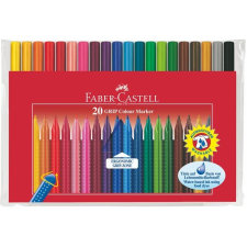 Faber-Castell Filctoll készlet, háromszögletű, FABER-CASTELL Grip , 20 különböző szín filctoll, marker