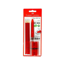 Faber-Castell Grip 2001 háromszögletű grafitceruza szett - piros, 5 darabos ceruza