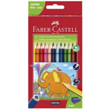 Faber-Castell : Jumbo 12db-os háromszögletű színes ceruza szett hegyezővel színes ceruza