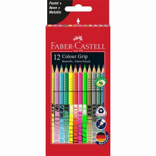 Faber-Castell Színes ceruza készlet, háromszögletű, FABER-CASTELL Colour Grip, 12 különböző szín (TFC201569) színes ceruza