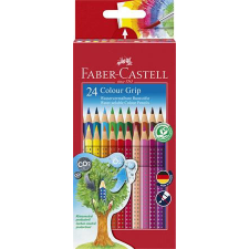  FABER-CASTELL Színes ceruza készlet, háromszögletű, FABER-CASTELL &quot;Grip 2001&quot;, 24 különböző szín színes ceruza