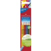 Faber-Castell Színes ceruza készlet, háromszögletű, FABER-CASTELL "Grip 2001", 6 különböző szín