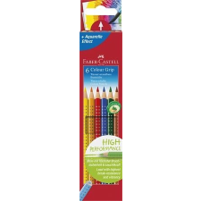 Faber-Castell Színes ceruza készlet, háromszögletű, FABER-CASTELL &quot;Grip 2001&quot;, 6 különböző szín színes ceruza