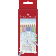 Faber-Castell Színes ceruza készlet, hatszögletű, FABER-CASTELL, 10 különböző pasztell szín színes ceruza