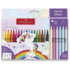 Faber-Castell Unicorn, kulaté, 24 barev vč. třpytivých pastelových filctoll, marker