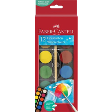 Faber-Castell Vízfesték, 12 darabos, 30 mm, ecsettel, FABER-CASTELL ecset, festék