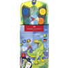 Faber-Castell Vízfesték, 12 darabos, összeilleszthető, FABER-CASTELL  Dinoszaurusz +1 tubus fehér tempera + dinoszaurusz matrica