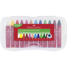 Faber-Castell Zsírkréta, háromszögletű, FABER-CASTELL "Jumbo", 12 különböző szín kréta