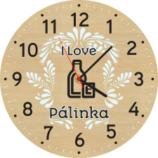 Fából készült falióra - Pálinka 25 cm falióra
