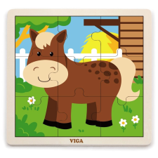Fából készült puzzle Ló, 9 darabos puzzle, kirakós
