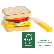  fából készült szendvics szett gyerekeknek konyhakészlet