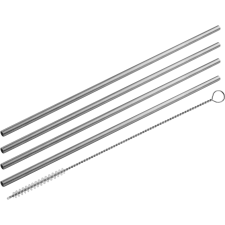  Fackelmann nemesacél szívószál tisztítókefével 4 darabos készlet konyhai eszköz