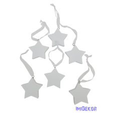  Fadekor fehér szalagos formák - Csillag dekorációs kellék