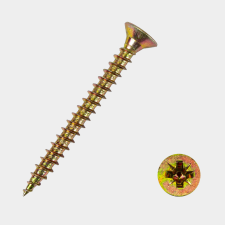 Faforgácslapcsavar SF 4x50 PZ TM, sárgára horganyzott barkácsolás, csiszolás, rögzítés