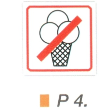  Fagylaltot bevinni tilos! P4 információs címke