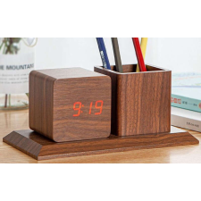  Fahatású Asztali digitális óra és tolltartó - Hangvezérléses, hőmérséklet-kijelzéssel asztali óra