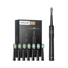 Fairywill E11 elektromos fogkefe fejkészlettel fekete (6973734200050) (6973734200050) elektromos fogkefe