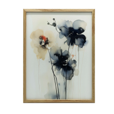 FAKERETES FALI PLAKÁT Akvarell VIRÁGOK 70x100 CM grafika, keretezett kép