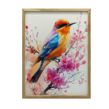 FAKERETES FALI PLAKÁT CSERESZNYVIRÁG DALLAMA 70x100 CM grafika, keretezett kép