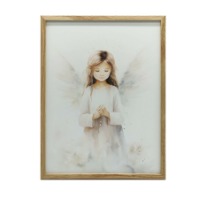 FAKERETES FALI PLAKÁT HOLY WINGS 30x40 CM BARNA grafika, keretezett kép