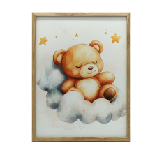  FAKERETES FALI PLAKÁT MEDVE A FELHŐBEN 50x70 CM grafika, keretezett kép