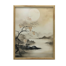 FAKERETES FALI PLAKÁT MISTY LAKE 70x100 CM grafika, keretezett kép