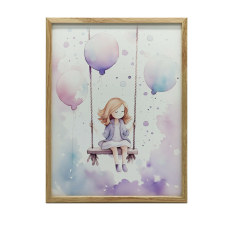 FAKERETES PLAKÁT FALRA SÖTÉTBANA SZÍNES JOY 70x100 CM grafika, keretezett kép