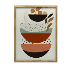 FAKERETES PLAKÁT FALRA SÖTÉTBARNA HARMÓNIA BOHO 30x40 CM grafika, keretezett kép