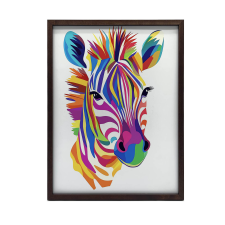  FAKERETES PLAKÁT FALRA SÖTÉTBARNA SZIVÁRVÁNYZEBRA 50x70 CM grafika, keretezett kép