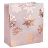 Fakopáncs Ajándéktasak - közepes (rózsaszín alapon hópelyhek)
