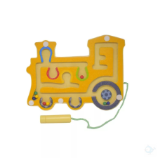 Fakopáncs Mágneses golyóvezető - sárga vonat fajáték