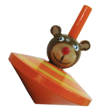 Fakopáncs Pörgettyű állatfejes (maci, narancs) fajáték