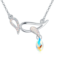 Fakopáncs- színjátszófehér-Swarovski kristályos - Nyaklánc nyaklánc